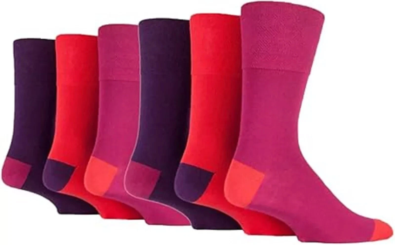 New Men's 6 Pairs Gentle Grip Non Elastic 'Colourburst' Soft Cotton Socks - Image 4