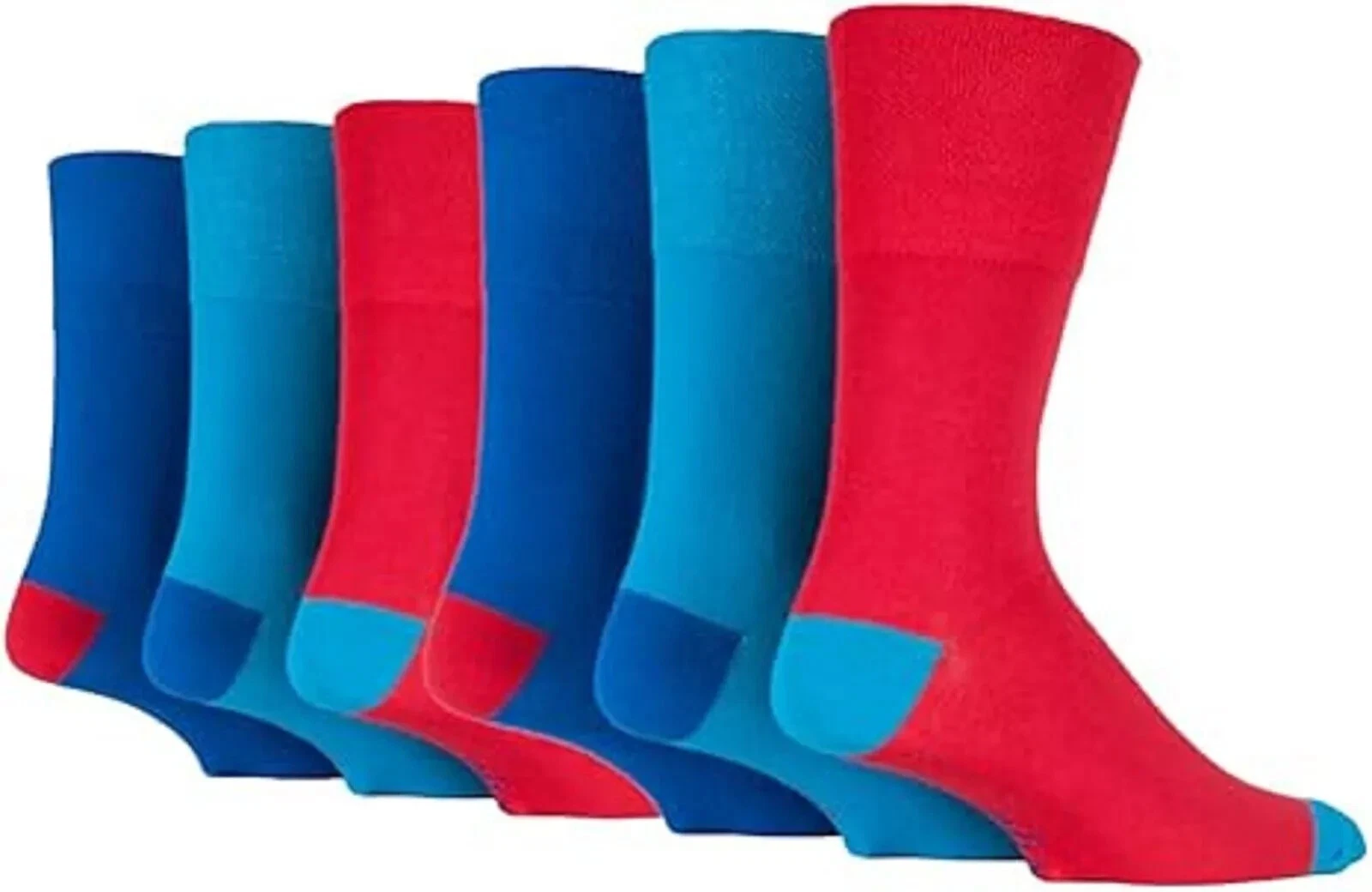 New Men's 6 Pairs Gentle Grip Non Elastic 'Colourburst' Soft Cotton Socks - Image 5