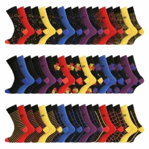New Men's 6 Pairs Natural Bamboo Assorted Pattern & Vivid Plain Soft Socks 7-11