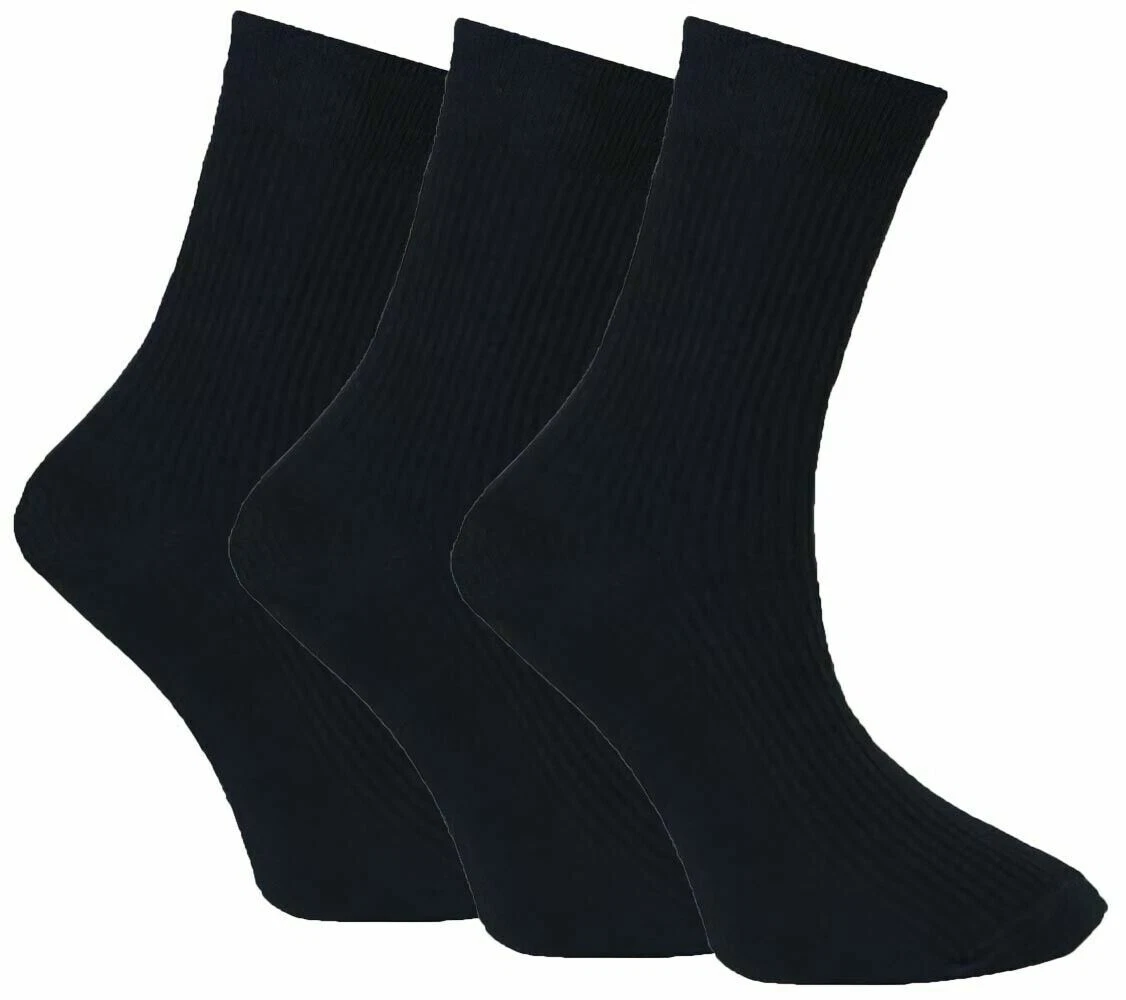 New Men's Multi Pack Non Elastic Grip 100% Cotton Flexi Soft Top Diabetic Socks - Image 5