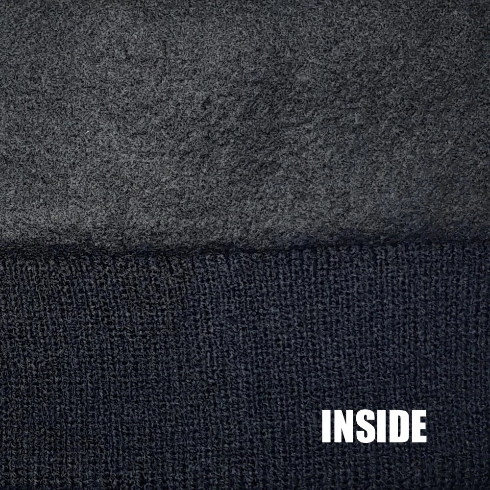 New Men's 'Rock Jock 703' Knitted Ribbed Winter Thermal Beanie Lined Black Hat - Image 5