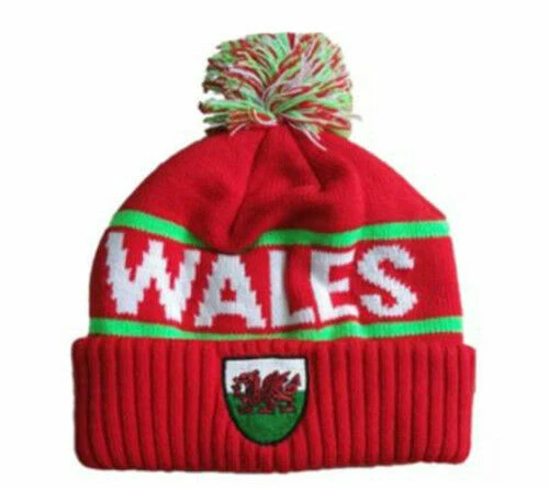New Unisex Wales Welsh Cymru Warm Winter Football Rugby Bobble Hats - Image 5