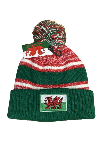 New Unisex Wales Welsh Cymru Warm Winter Football Rugby Bobble Hats - Image 6