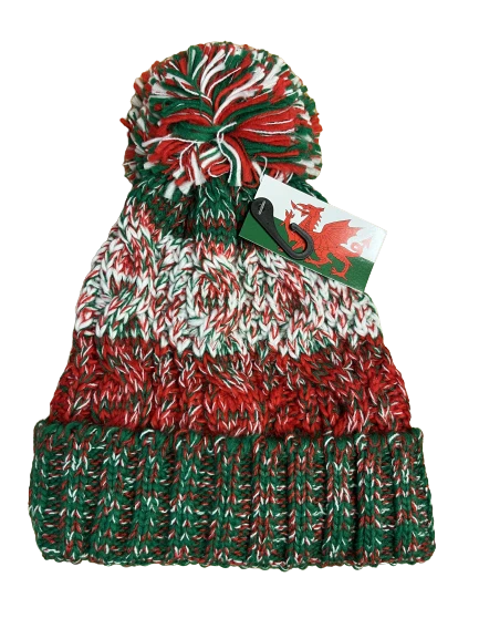 New Unisex Wales Welsh Cymru Warm Winter Football Rugby Bobble Hats - Image 8