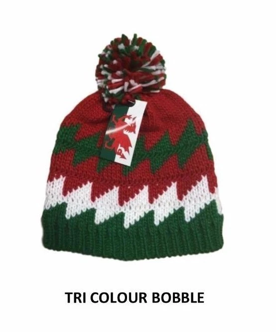 New Unisex Wales Welsh Cymru Warm Winter Football Rugby Bobble Hats - Image 10