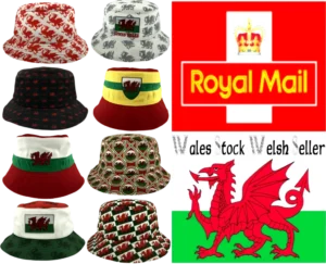 New Wales Cymru Am Byth Welsh Dragon Football Rugby Patriotic Bucket Hats