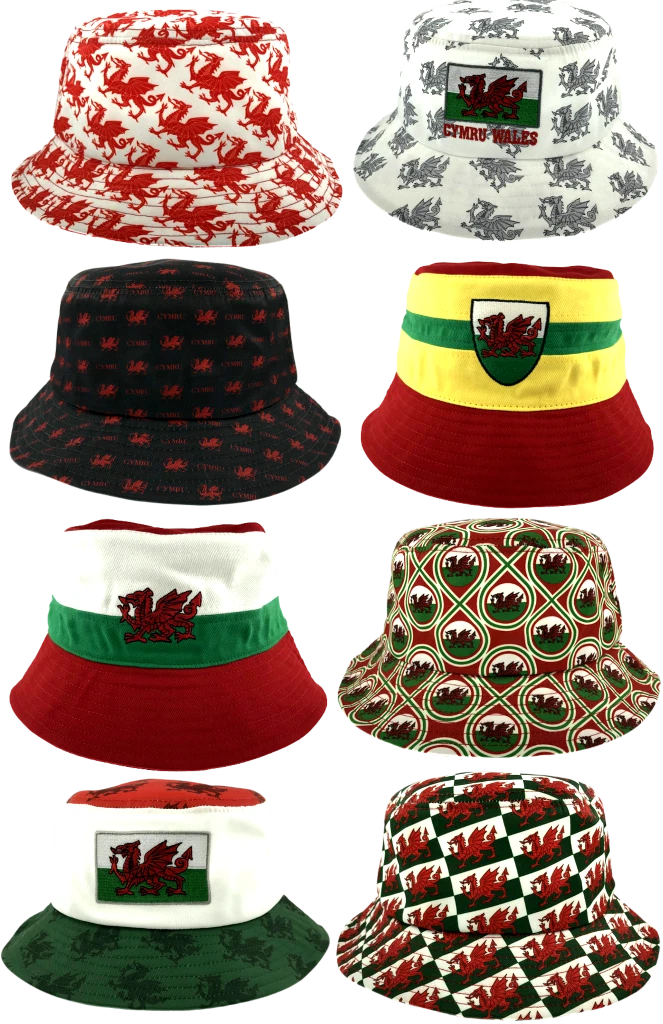 New Wales Cymru Am Byth Welsh Dragon Football Rugby Patriotic Bucket Hats - Image 3