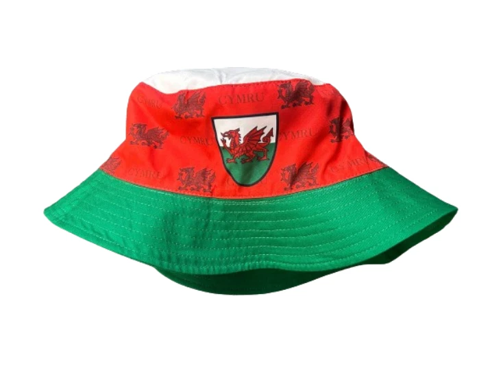 New Wales Cymru Welsh Reversible Rugby Footy Sports Summer Bucket Hat - Image 2