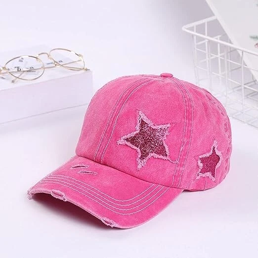 Ponytail Baseball Cap for Women High Messy Bun Caps Washed Cotton Hats - Image 5