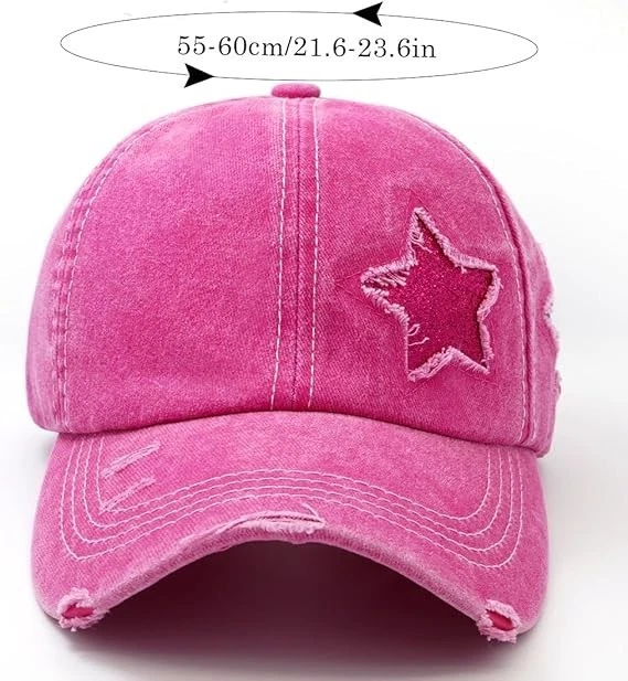 Ponytail Baseball Cap for Women High Messy Bun Caps Washed Cotton Hats - Image 9