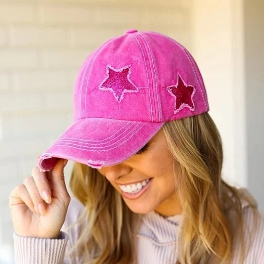 Ponytail Baseball Cap for Women High Messy Bun Caps Washed Cotton Hats - Image 3