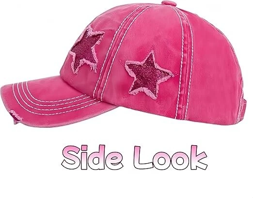Ponytail Baseball Cap for Women High Messy Bun Caps Washed Cotton Hats - Image 6