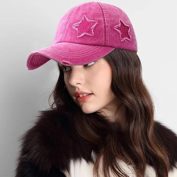 Ponytail Baseball Cap for Women High Messy Bun Caps Washed Cotton Hats - Image 2