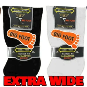 New Men's 3 Pair Pack Extra Wide Non Elastic Diabetic Big Foot Socks UK 11-14