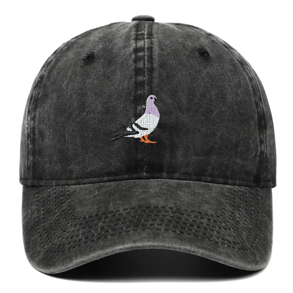 Vintage Washed Pigeon Baseball Cap Embroidered Cotton Dad Hat Adjustable Unisex - Image 5