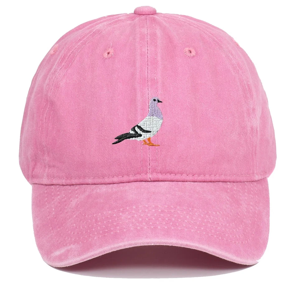 Vintage Washed Pigeon Baseball Cap Embroidered Cotton Dad Hat Adjustable Unisex - Image 3