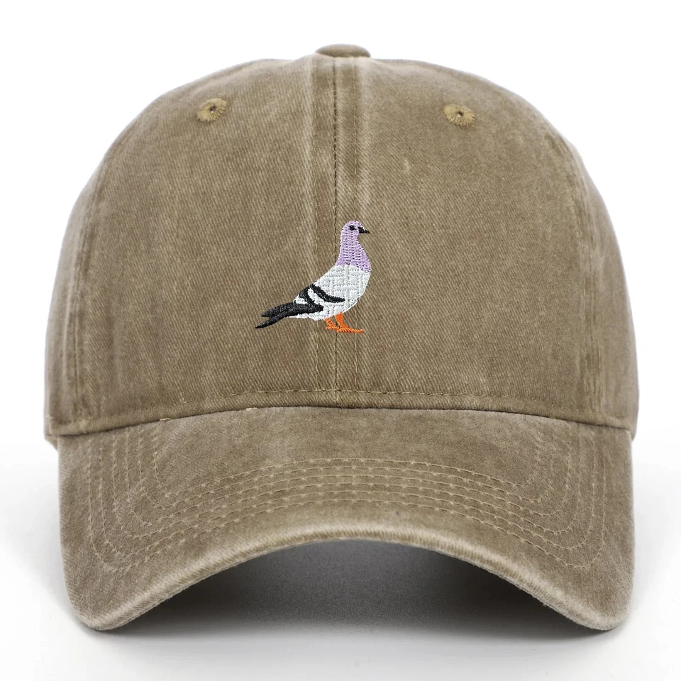 Vintage Washed Pigeon Baseball Cap Embroidered Cotton Dad Hat Adjustable Unisex - Image 2